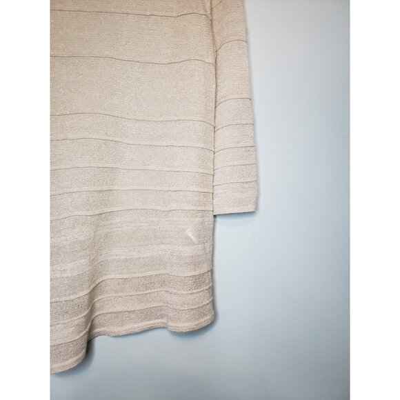 Travelers Chicos 1 Women 8 Knit Top Semi Sheer Metallic Asymmetrical Pullover - Picture 3 of 6